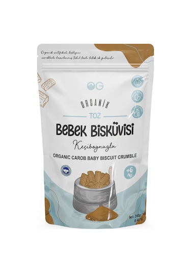 OG natural 4'lü Organik Keçiboynuzlu ve Zeytinyağlı Bebek Bisküvisi ve Bisküvi Tozu Seti +6 Ay