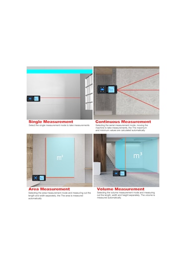 Reedark X100 El Tipi Lazer Ölçü Cihazı - 100m Aralık, 20 Veri Depolama, Alan/hacim/iki Nokta Ölçüm Modları, Ip54 Su Geçirmez, Siyah Pil Yok