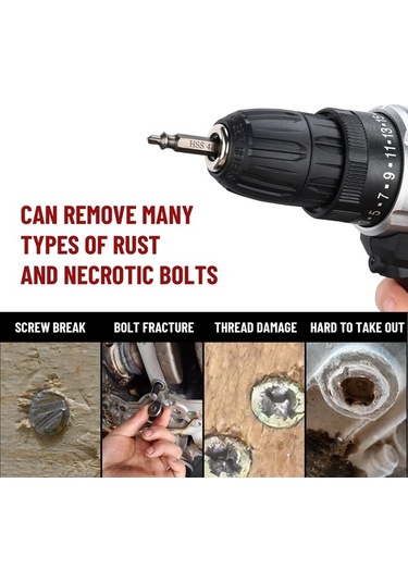 Pazly Vidalı Vidalar Ve Seti Paslı Vidalar İçin Hss Dayanıklı Çıkartma Aleti 6-cr