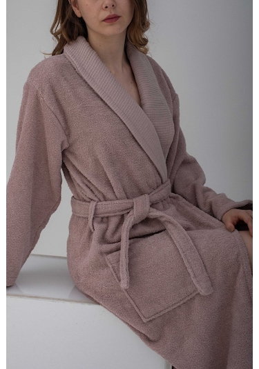 Güvenal Hera Ultrasoft Unisex Bornoz Erkek Kadın Bornozu Ultrasoft Çeyizlik 2 Mor