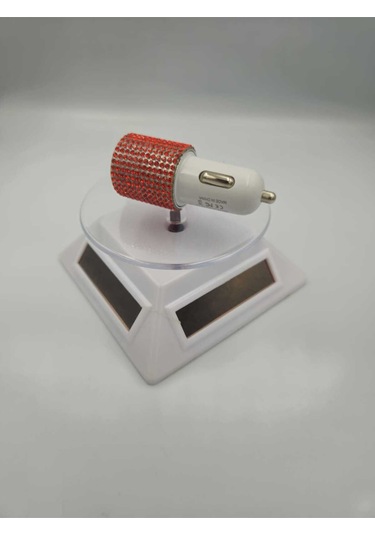 Kırmızı Taşlı Araç Çakmaklık Şarj Çift Çıkışlı A Kalite