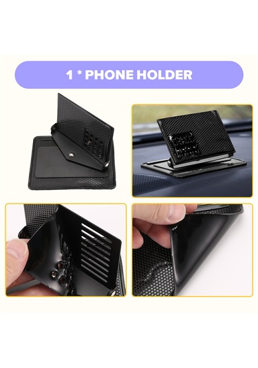 Araba Gösterge Paneli Çok İşlevli Sihirli Taşınabilir Telefon Tutucu Silikon Siyah