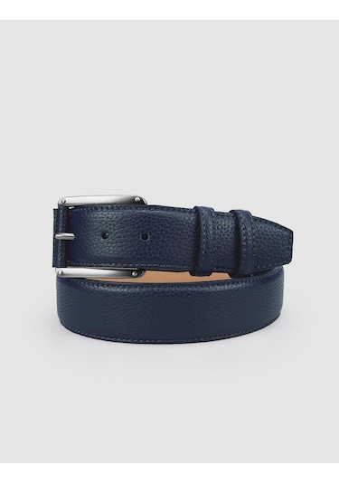 Cabani %100 Hakiki Deri Lacivert 4 Cm Erkek Günlük Kemer Lacivert