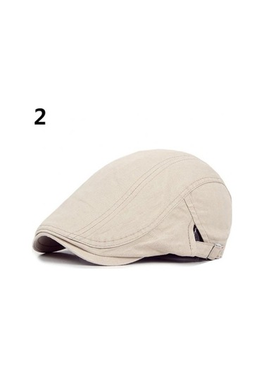 Jmsstore Erkek Klasik Düz Renk Kasket Şapka - Bej