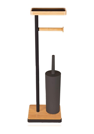 The Mia Tepsili Ve Fırçalı Tuvalet Kağıdı Standı Siyah 759 Siyah