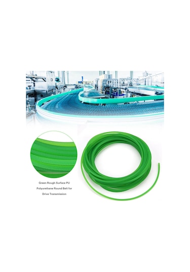 Youtek Yeşil Pürüzlü Pu Lastik Rulman Kayışı - Dayanıklı, Zayıf Montajlı, Paketleme-baskı Makinaları İçin 6mm 10m