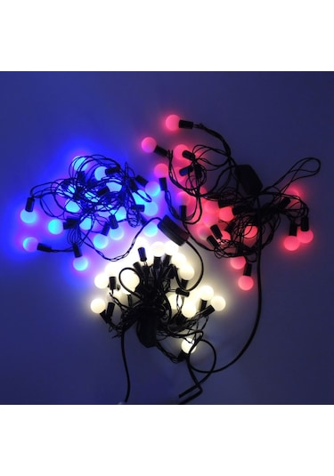 Misket Yılbaşı Ağaç Bahçe Ip Süs Aydınlatma 20 Led Işık 3M 3 Renk
