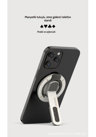 Snapbuy Manyetik Telefon Standı Stres Giderici, Mıknatıslı Tasarım Beyaz