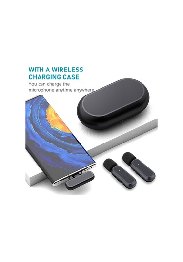 Springsun Mikrofon Taşınabilir Tek Tetikli İki Kablosuz Klipsli Mikrofon Sistemi Video Kayıt Mikrofonu