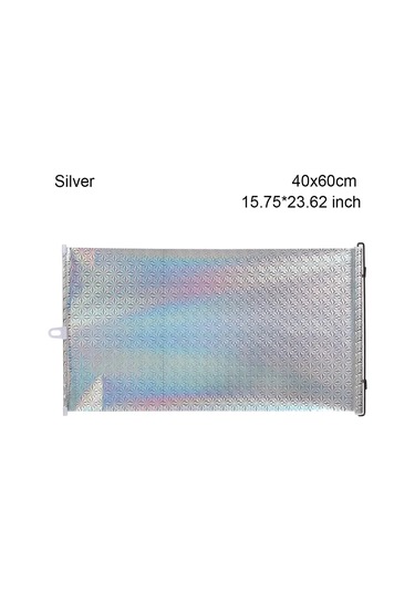 Goldenqian Otomobil Parçaları Güneş Uv Korumalı Cam Güneşlik Kapak Otomobil Perde Araba Pencere Güneşlikler Güneş Gölge Blok Koruyucu Silver-40x60cm