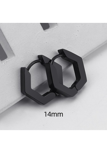 Jzcat Erkekler Ve Kadınlar İçin Geometrik Şekilli Küpeler-tgeh32 Siyah