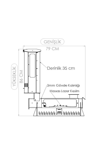 Albus Eko Yatay Pelet + Odun Sobası Hibrit