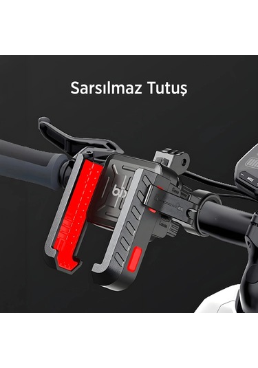 Gidon Bağlantılı 360 Derece Ayarlanabilir 3.5 -7.2 Uyumlu Motosiklet Bisiklet Telefon Tutucu - 9001246083643ynt