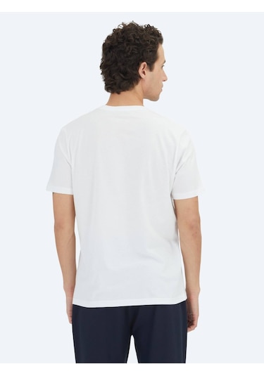Kip Kırık Beyaz Düz Bisiklet Yaka %100 Pamuk T-shirt Kırık Beyaz