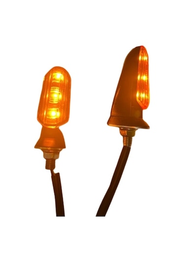 Carub Motosiklet Sinyal Lamba Üniversal 12v Sarı Cam Sarı Led 2li