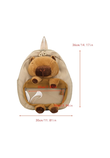 Homyl Capybara Sırt Çantası Doldurulmuş Hayvan Tatil Haki