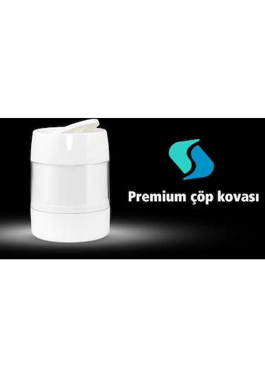Premium Çöp Kovası-beyaz Siyah