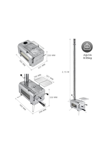 Kingcamp Surefire Stove M Bushcraft Premium Kamp Sobası Gümüş