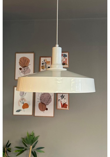 Açe Beyaz Tekli Beyaz Fener Başlık Avize Retro Sarkıt Ofis Showroom Salon Mutfak Avizeleri Beyaz