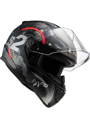Ls2 Rapid 2 Circle Kapalı Kask Kırmızı - Mat Siyah