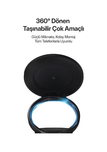 Powerway Tt77 Manyetik Araç İçi Telefon Tutucu Katlanabilir 360 Siyah