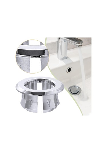 Suntek 6x Lavabo Taşma Halkası Yedek Parçaları Ev Otel Gümüş