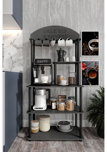 Bollente Dekoratif Kişiye Özel Isminize Özel Kahve Köşesi Siyah 34cmx69cm Siyah