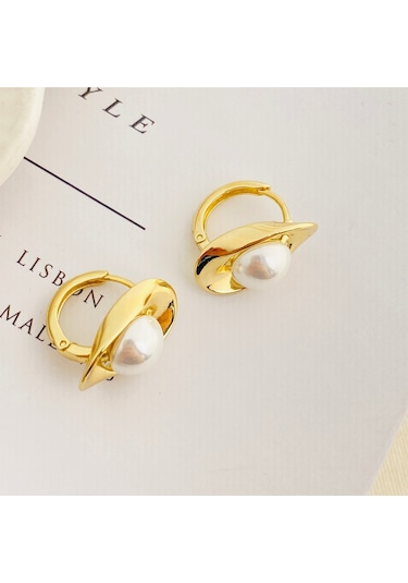 İncili Küpe İstiridye Küpe Kararmaz Xuping Gold Gold