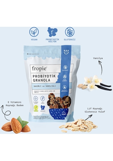 Fropie Probiyotik Granola - Badem & Vanilya 200 G