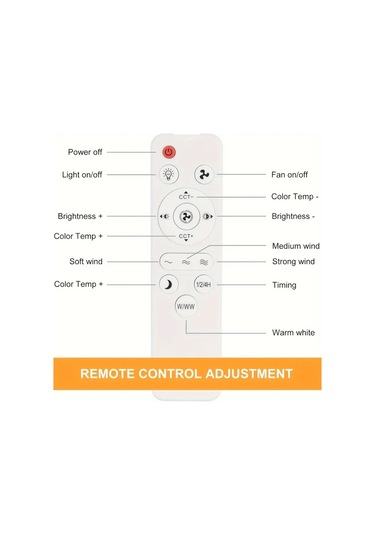 Xuweiwei Beyaz Led Akıllı Fan Işığı 3 Hız 17 Mod Karartma Uzaktan Kumanda E27 Düşük Profil Tavan Fanı