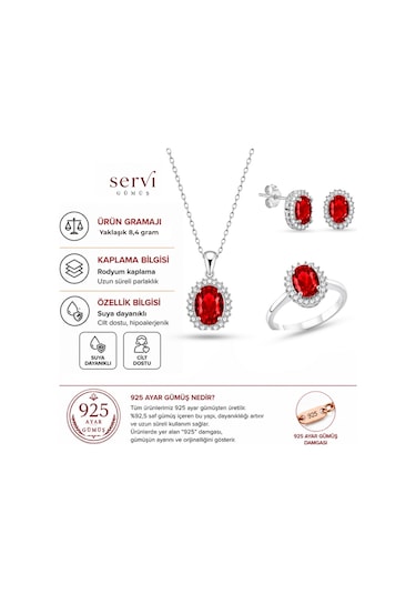Servi 925 Ayar Gümüş Oval Anturaj Set-31 83769893