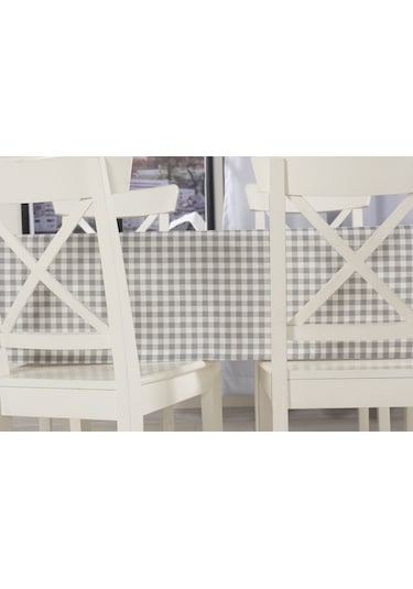 Ekose Masa Örtüsü Gri