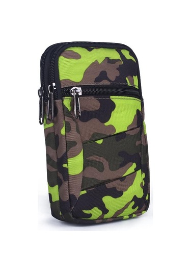 Bel Çantası Erkek Naylon Haberci Çantası Omuz Askısı Bel Çantası Kancası Bel Çantası Cep Telefonu Kılıfı Koruyucu Kılıf C Siyah