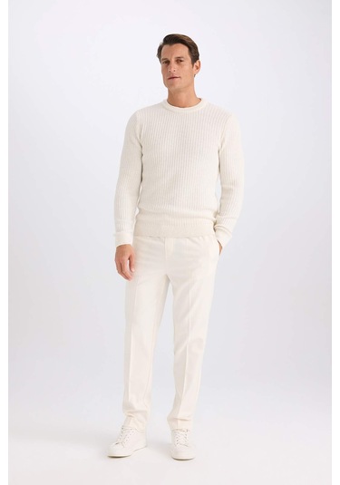 DeFacto Standart Fit Bisiklet Yaka Dokulu Triko Kazak E0811AXNSER100