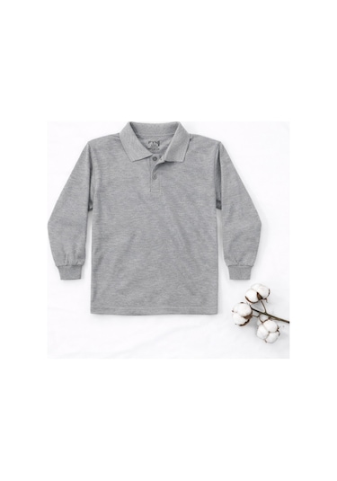 Store Gri Polo Yaka Uzunkol T-shirt Gri