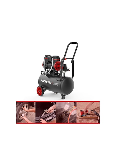 Kobb KBK25S 1.7 Hp 25 L 8 Bar Yağsız Sessiz Taşınabilir Hava Kompresörü