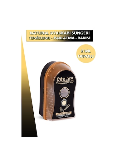Bağcık + Fabcare Ayakkabı Temizleme ve Parlatma Bakım Süngeri Depolu 6 ML Set