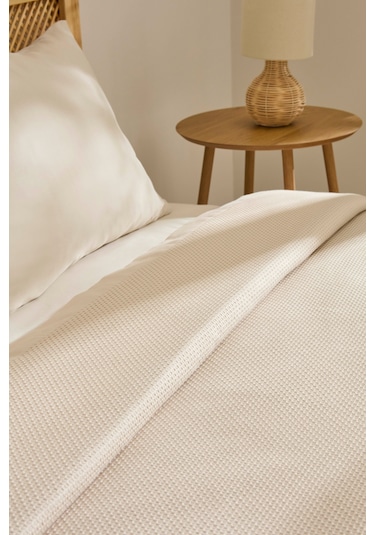 Kaşmir Home Nora %100 Pamuk Çift Kişilik Pike Bej Bej