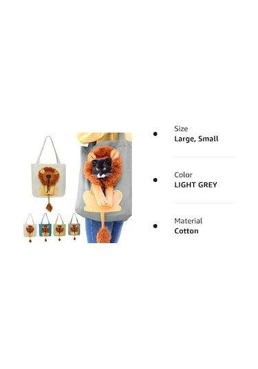 Vkemall Küçük Kedi/ Köpek İçin Soluk Gri Kanvas Taşıma Çantası - Soluklu, Taşınabilir, 5 Pound Kapasitesi, S Boyutu