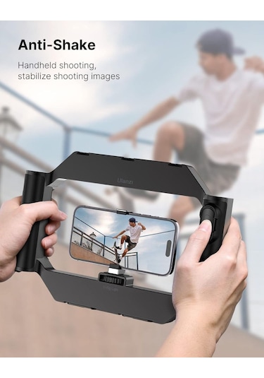 Xiaomi 15 Uyumlu U-rig Akıllı Telefon Video Rig Işıklı, Ayarlanabilir 4-7 İnç