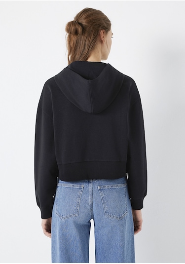 Mavi - Mavi Logo Baskılı Kapüşonlu Siyah Sweatshirt 1s10486-900 Siyah