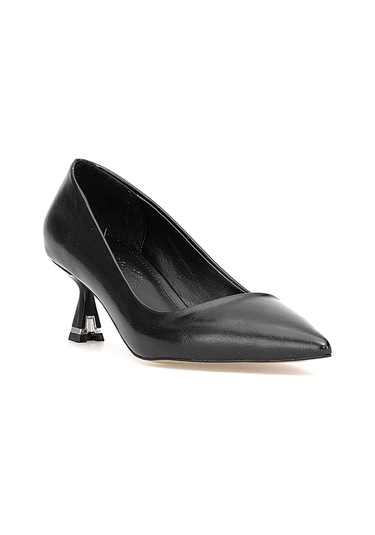 Elit Pm559 K21 Kadın Klasik Topuklu Ayakkabı Siyah Siyah