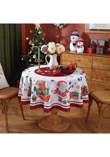 Yuvarlak Yuvarlak Yeni Xıxun Ve Su Örtüsü Onüç Noel Masa Geçirmez Dayanıklı Aşınmaya Tt Beyaz - 0.80 X 100 Beyaz