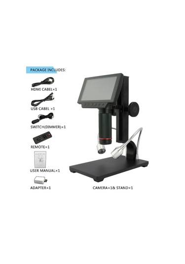Dijital 12mp Hd/av Mikroskop Uzun Ayaklı Usb Kumandalı Endüstriyel 5 İnc Ekran Pcb Tamir Lehimleme Mikroskop