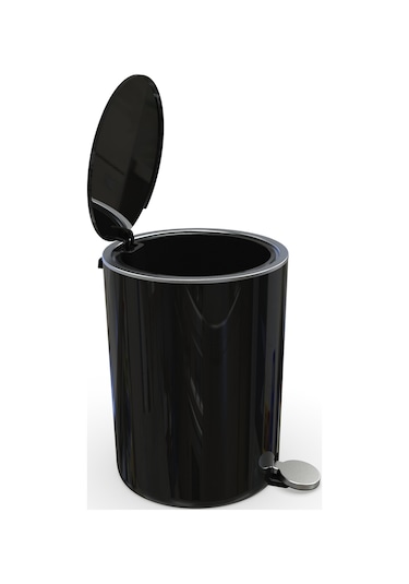 Primanova Lenox Pedallı Çöp Kovası Siyah 5 Lt Siyah