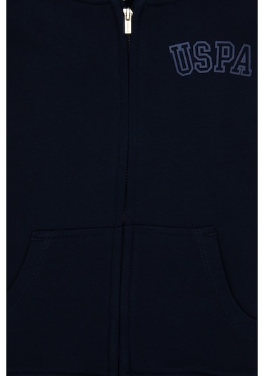 U.S. Polo Assn. Kız Çocuk Lacivert Kapüşonlu Fermuarlı Basic Sweatshirt 50316837-VR033 U.S. Polo Assn. Kız Çocuk Lacivert Kapüşonlu Fermuarlı Basic Sweatshirt 50316837-VR033