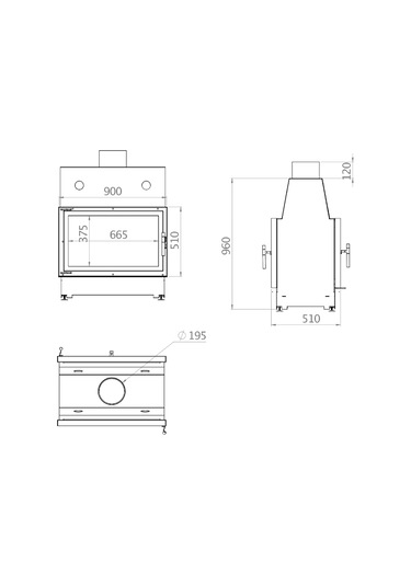 Echa Tech Tünel Çelik Şömine Haznesi Çift Yüzlü 90 X 51