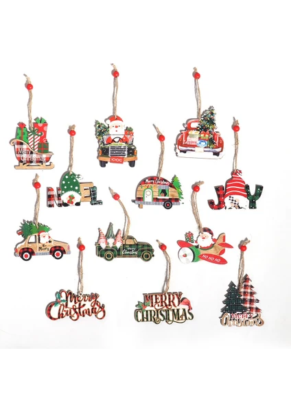 Buaoaos 12-piece Christmas Wooden Ornament Set 001