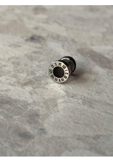 Roma Black Erkek Küpesi - 1 Adet - Döner Kilit