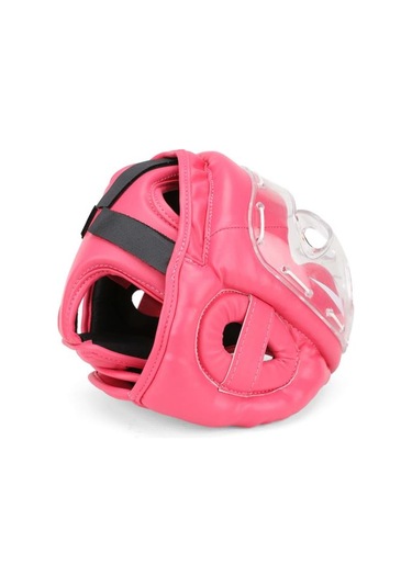 Titan Sport Yüz Korumalı Boks Kaskı , Pembe Camlı Model Çok Renkli